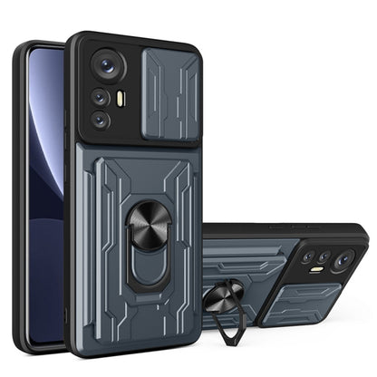 Sliding Camshield TPU+PC Phone Case with Card Slot, For Xiaomi 12 Pro, For OPPO Realme 8i