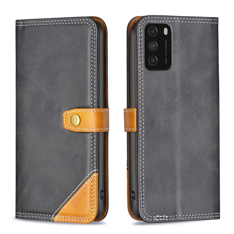 Color Matching Double Sewing Thread Leather Phone Case, For Xiaomi Poco M3, For Xiaomi Poco X3