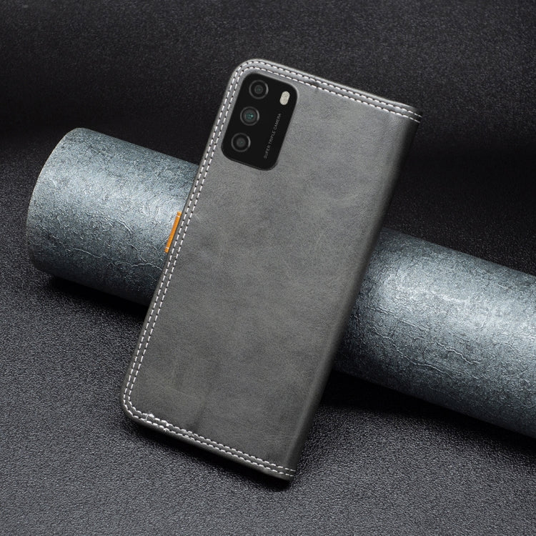 Color Matching Double Sewing Thread Leather Phone Case, For Xiaomi Poco M3, For Xiaomi Poco X3