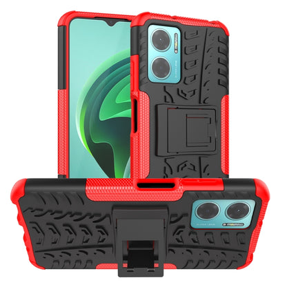 Tire Texture TPU + PC Phone Case with Holder, For Xiaomi Redmi Note 11E 5G