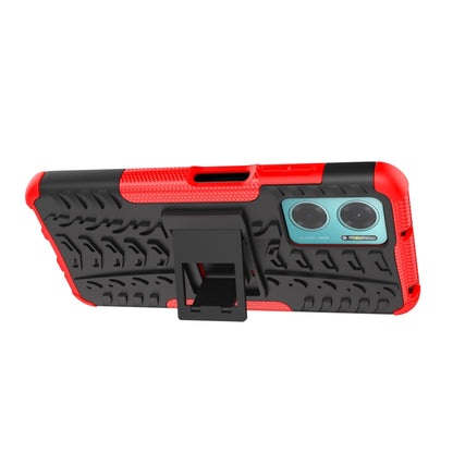 Tire Texture TPU + PC Phone Case with Holder, For Xiaomi Redmi Note 11E 5G