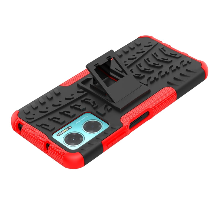 Tire Texture TPU + PC Phone Case with Holder, For Xiaomi Redmi Note 11E 5G