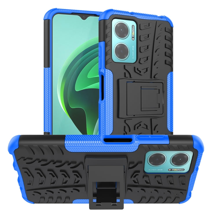 Tire Texture TPU + PC Phone Case with Holder, For Xiaomi Redmi Note 11E 5G