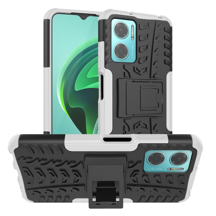Tire Texture TPU + PC Phone Case with Holder, For Xiaomi Redmi Note 11E 5G