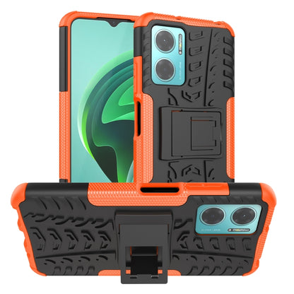 Tire Texture TPU + PC Phone Case with Holder, For Xiaomi Redmi Note 11E 5G