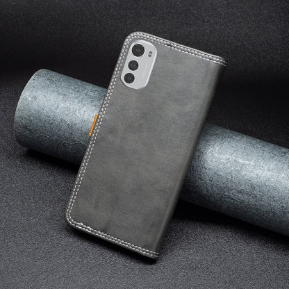Color Matching Double Sewing Thread Leather Phone Case, For Motorola Moto E32 4G, For Xiaomi 12 Lite