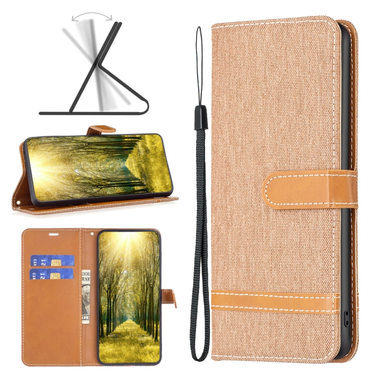 Color Block Denim Texture Leather Phone Case, For Xiaomi 12 Lite
