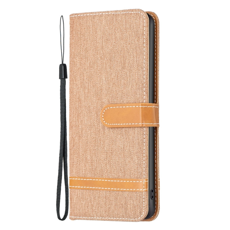 Color Block Denim Texture Leather Phone Case, For Xiaomi 12 Lite
