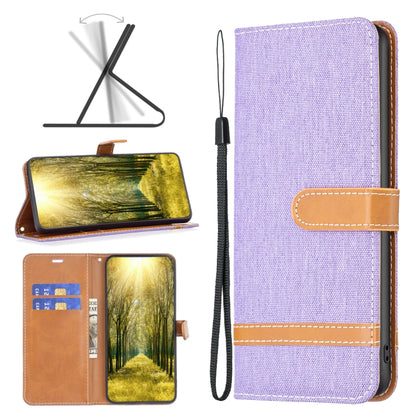 Color Block Denim Texture Leather Phone Case, For Xiaomi 12 Lite