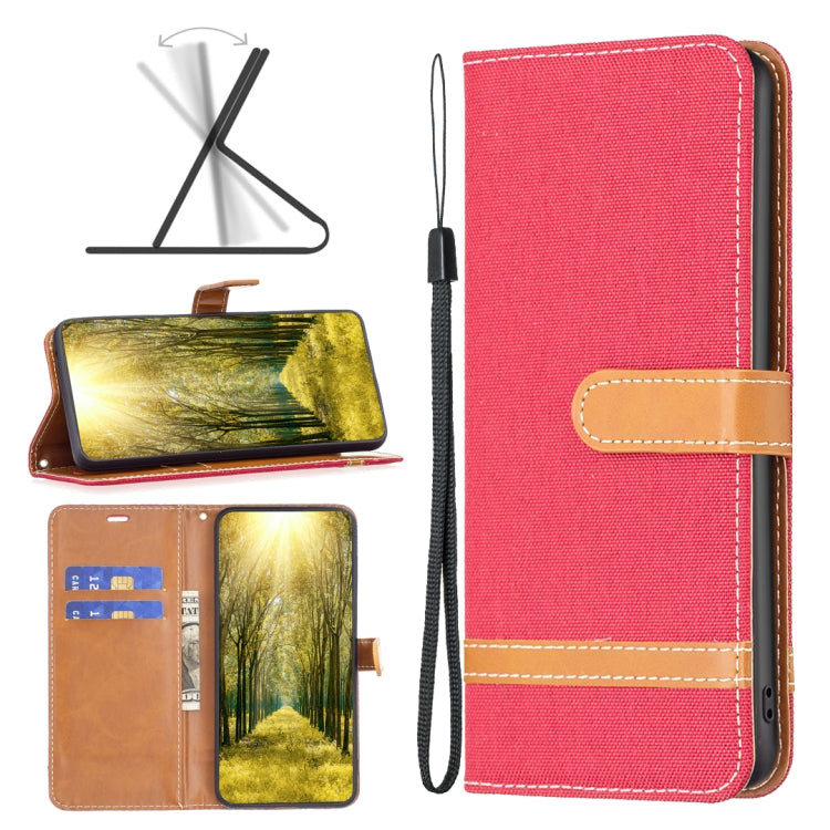 Color Block Denim Texture Leather Phone Case, For Xiaomi 12 Lite