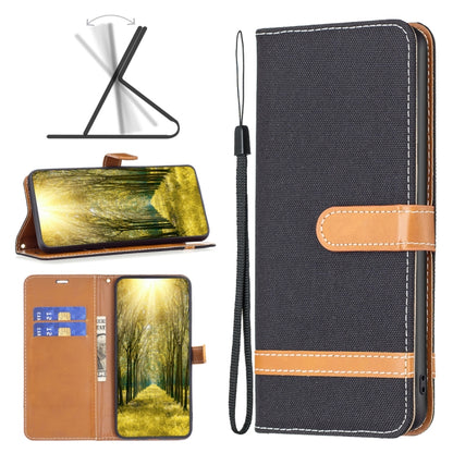 Color Block Denim Texture Leather Phone Case, For Xiaomi 12 Lite