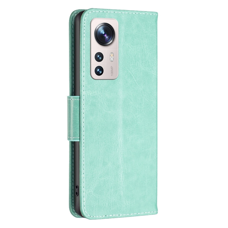 Two Butterflies Embossing Leather Phone Case, For Xiaomi 12 Lite
