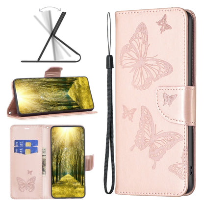 Two Butterflies Embossing Leather Phone Case, For Xiaomi 12 Lite