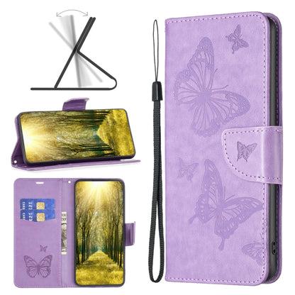 Two Butterflies Embossing Leather Phone Case, For Xiaomi 12 Lite