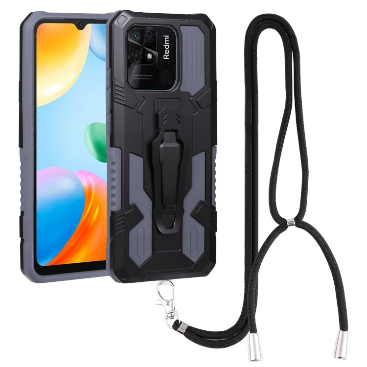 Lanyard Mecha Armor Kickstand PC + TPU Phone Case, For Xiaomi Poco X4 Pro 5G, For Xiaomi Redmi 10C, For Xiaomi Redmi Note 11 Pro Global, For Xiaomi Redmi Note 11S