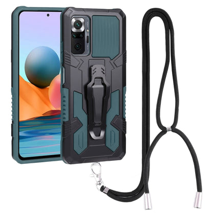 Lanyard Mecha Armor Kickstand PC + TPU Phone Case, For Xiaomi Poco X4 Pro 5G, For Xiaomi Redmi 10C, For Xiaomi Redmi Note 11 Pro Global, For Xiaomi Redmi Note 11S