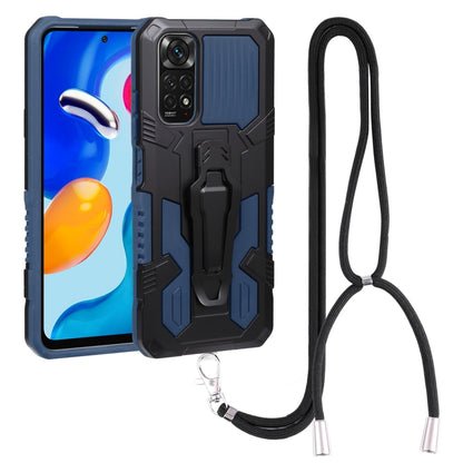 Lanyard Mecha Armor Kickstand PC + TPU Phone Case, For Xiaomi Poco X4 Pro 5G, For Xiaomi Redmi 10C, For Xiaomi Redmi Note 11 Pro Global, For Xiaomi Redmi Note 11S