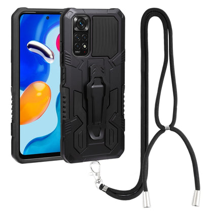 Lanyard Mecha Armor Kickstand PC + TPU Phone Case, For Xiaomi Poco X4 Pro 5G, For Xiaomi Redmi 10C, For Xiaomi Redmi Note 11 Pro Global, For Xiaomi Redmi Note 11S