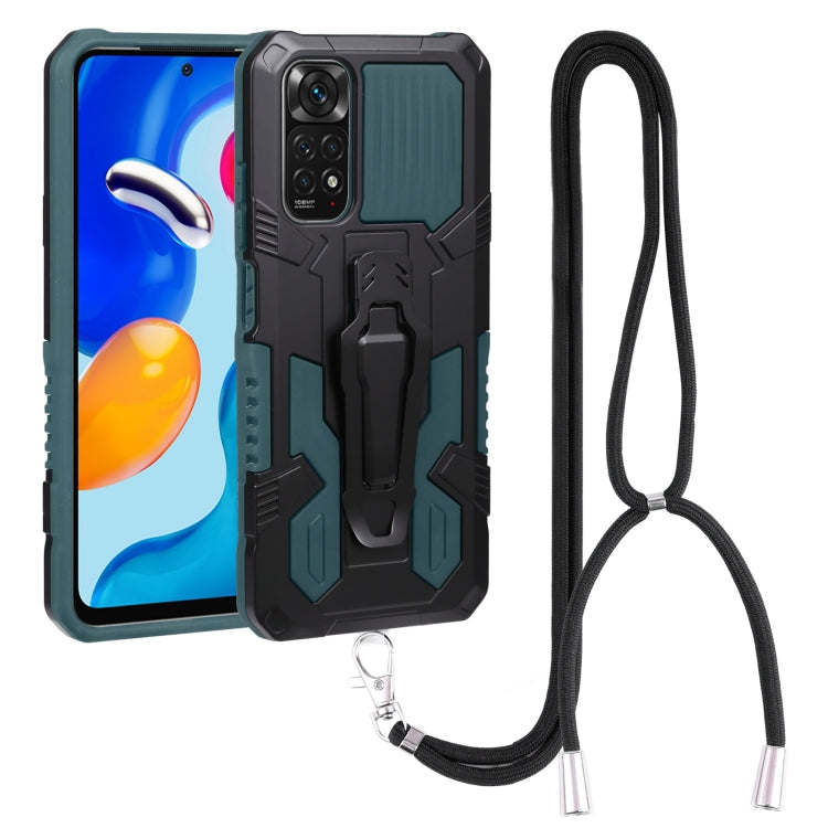 Lanyard Mecha Armor Kickstand PC + TPU Phone Case, For Xiaomi Poco X4 Pro 5G, For Xiaomi Redmi 10C, For Xiaomi Redmi Note 11 Pro Global, For Xiaomi Redmi Note 11S
