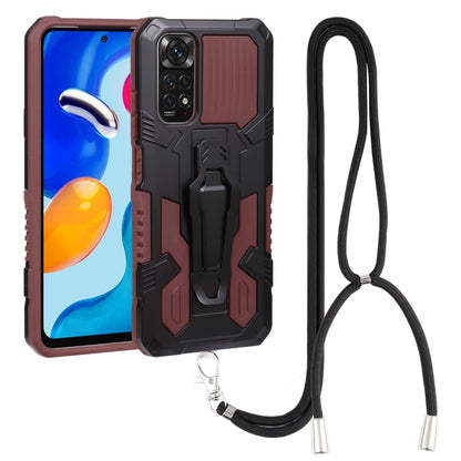 Lanyard Mecha Armor Kickstand PC + TPU Phone Case, For Xiaomi Poco X4 Pro 5G, For Xiaomi Redmi 10C, For Xiaomi Redmi Note 11 Pro Global, For Xiaomi Redmi Note 11S