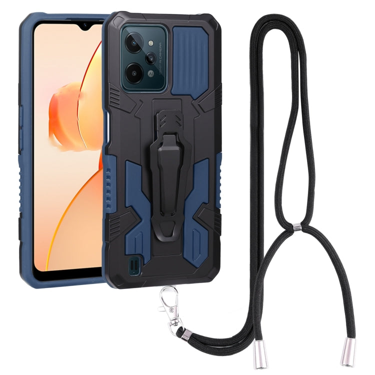 Lanyard Mecha Armor Kickstand PC + TPU Phone Case, For OPPO Realme C31