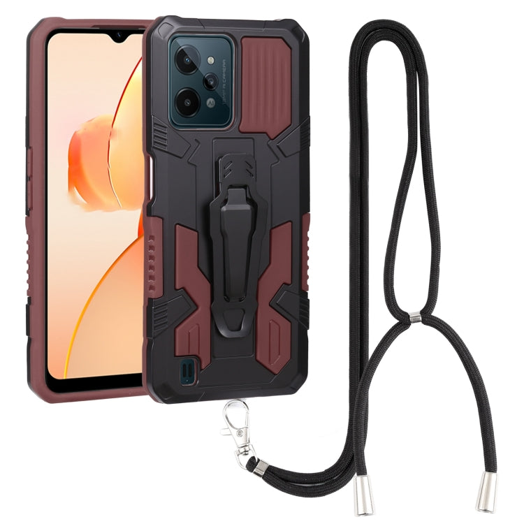 Lanyard Mecha Armor Kickstand PC + TPU Phone Case, For OPPO Realme C31