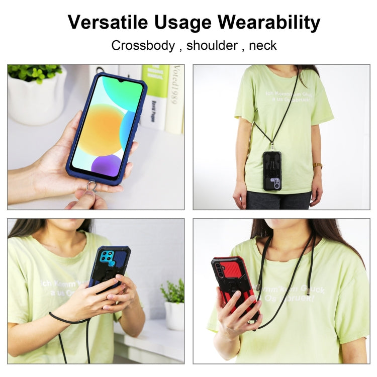 Lanyard Mecha Armor Kickstand PC + TPU Phone Case, For OPPO Realme C31