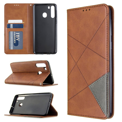 Rhombus Texture Horizontal Flip Magnetic Leather Case with Holder & Card Slots & Wallet, For Huawei P40, For Huawei P40 Pro, For Galaxy A01, For Galaxy A21, For Xiaomi Redmi K30