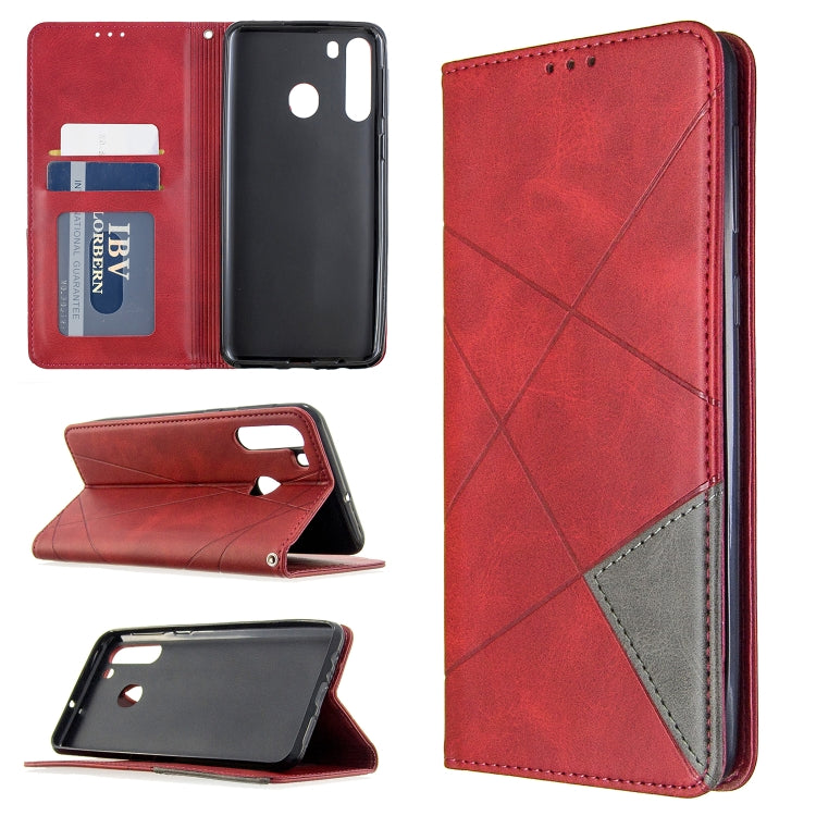 Rhombus Texture Horizontal Flip Magnetic Leather Case with Holder & Card Slots & Wallet, For Huawei P40, For Huawei P40 Pro, For Galaxy A01, For Galaxy A21, For Xiaomi Redmi K30