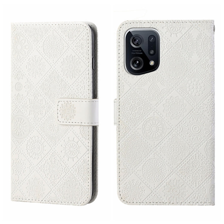 Ethnic Style Embossed Pattern Leather Phone Case, For OPPO A96 5G, For OPPO Find X5, For OPPO Find X5 Pro