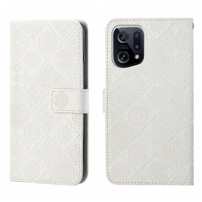Ethnic Style Embossed Pattern Leather Phone Case, For OPPO A96 5G, For OPPO Find X5, For OPPO Find X5 Pro