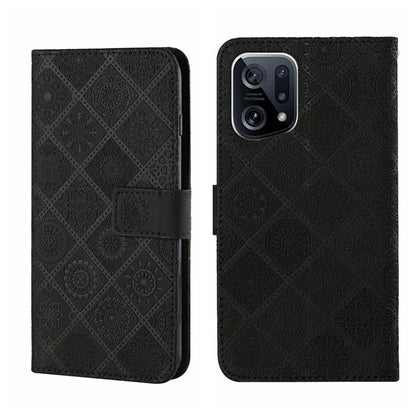 Ethnic Style Embossed Pattern Leather Phone Case, For OPPO A96 5G, For OPPO Find X5, For OPPO Find X5 Pro