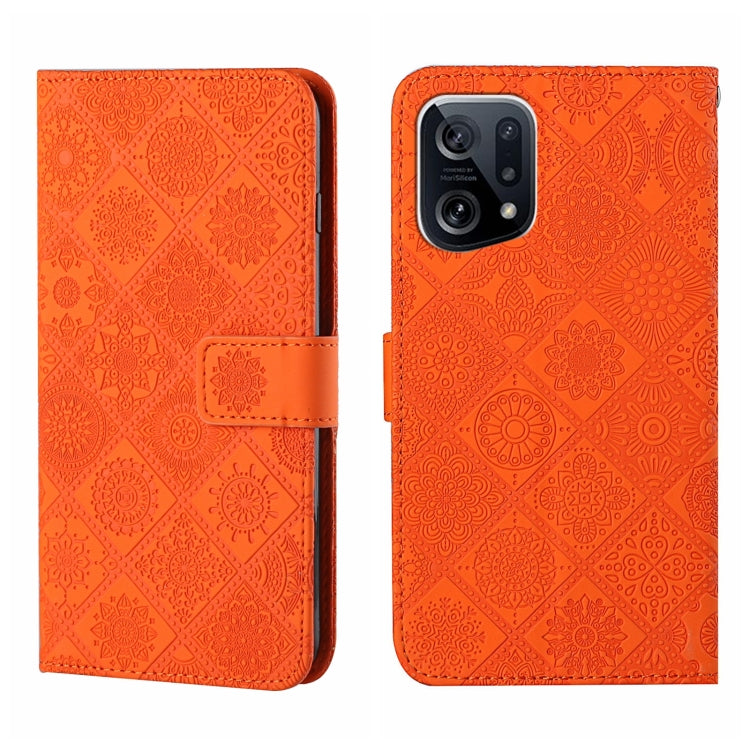 Ethnic Style Embossed Pattern Leather Phone Case, For OPPO A96 5G, For OPPO Find X5, For OPPO Find X5 Pro