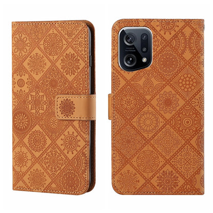Ethnic Style Embossed Pattern Leather Phone Case, For OPPO A96 5G, For OPPO Find X5, For OPPO Find X5 Pro