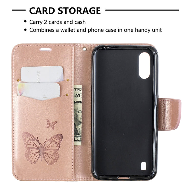 Two Butterflies Embossing Pattern Horizontal Flip Leather Case with Holder & Card Slot & Wallet & Lanyard, For Huawei P40, For Huawei P40 Pro, For Galaxy A01, For Galaxy A21, For Xiaomi Redmi K30