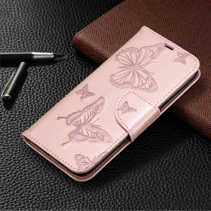 Two Butterflies Embossing Pattern Horizontal Flip Leather Case with Holder & Card Slot & Wallet & Lanyard, For Huawei P40, For Huawei P40 Pro, For Galaxy A01, For Galaxy A21, For Xiaomi Redmi K30