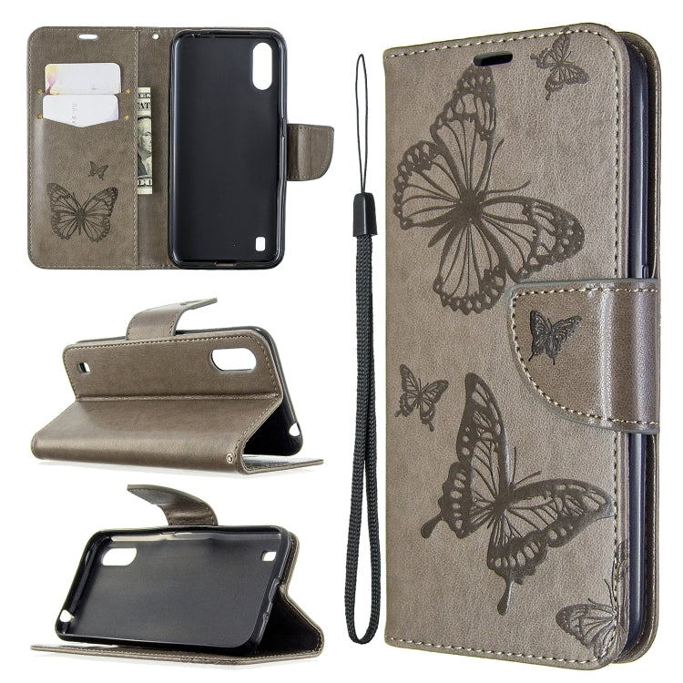 Two Butterflies Embossing Pattern Horizontal Flip Leather Case with Holder & Card Slot & Wallet & Lanyard, For Huawei P40, For Huawei P40 Pro, For Galaxy A01, For Galaxy A21, For Xiaomi Redmi K30