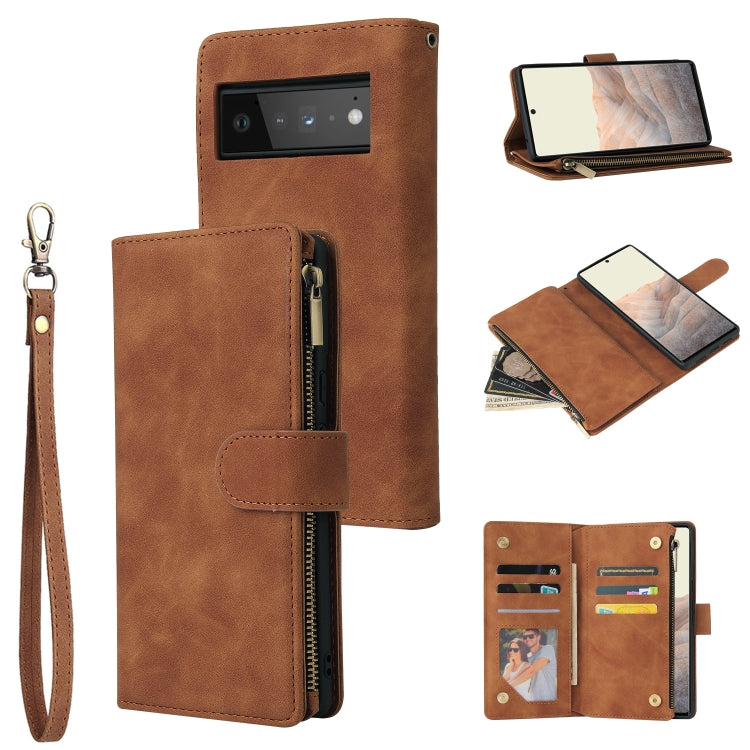 Multifunctional Frosted Zipper Wallet Leather Phone Case, For Samsung Galaxy A13 4G, For Samsung Galaxy A23, For OnePlus 9 Pro, For OnePlus 9, For Google Pixel 6 Pro