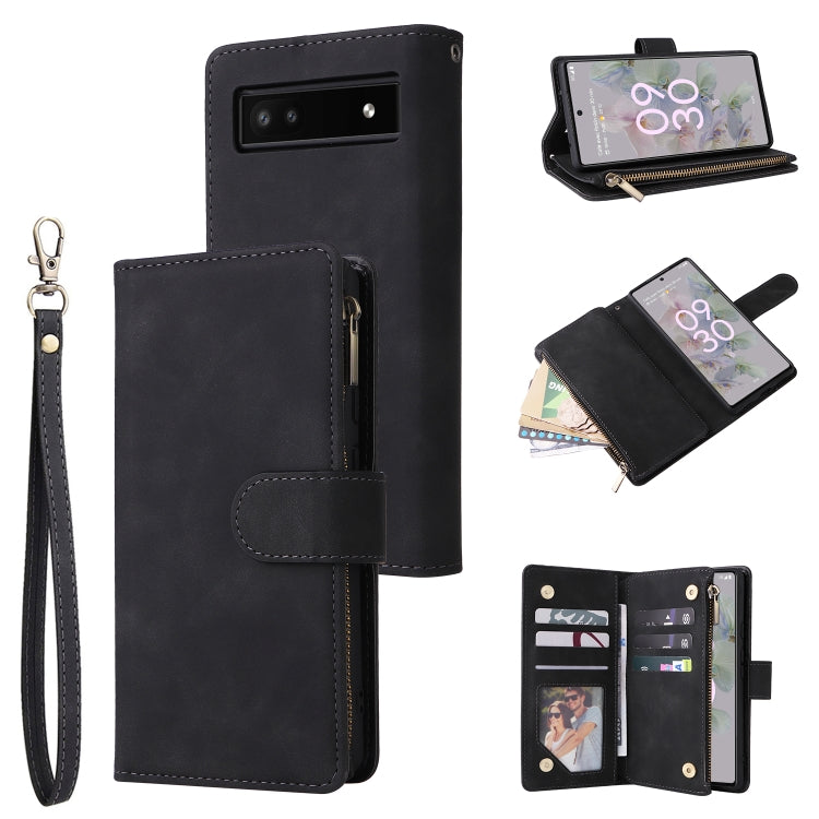 Multifunctional Frosted Zipper Wallet Leather Phone Case, For Google Pixel 6a, For Google Pixel 7 5G, For Google Pixel 7 Pro 5G, For Xiaomi Redmi Note 11 Pro International