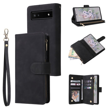 Multifunctional Frosted Zipper Wallet Leather Phone Case, For Google Pixel 6a, For Google Pixel 7 5G, For Google Pixel 7 Pro 5G, For Xiaomi Redmi Note 11 Pro International