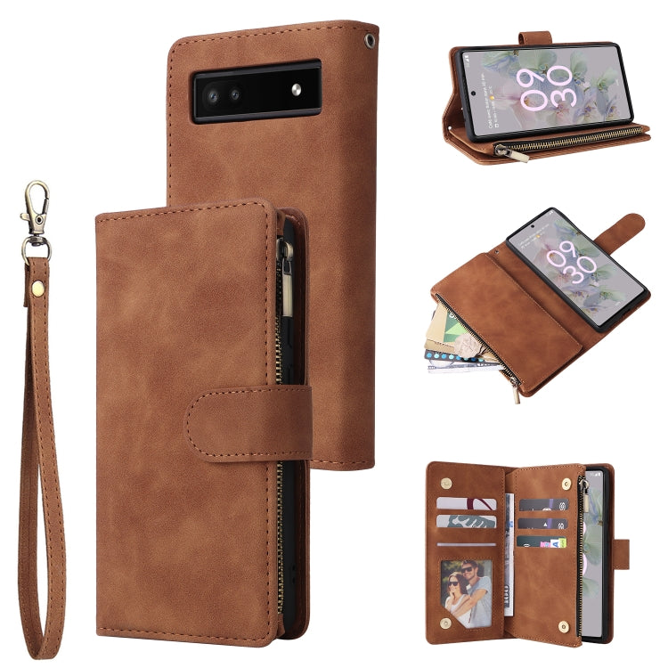 Multifunctional Frosted Zipper Wallet Leather Phone Case, For Google Pixel 6a, For Google Pixel 7 5G, For Google Pixel 7 Pro 5G, For Xiaomi Redmi Note 11 Pro International