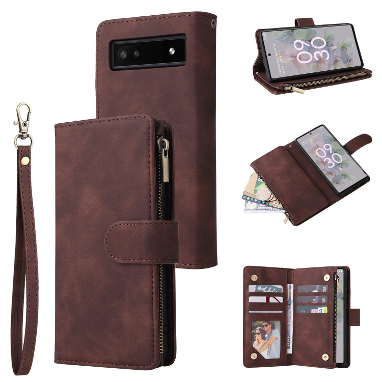 Multifunctional Frosted Zipper Wallet Leather Phone Case, For Google Pixel 6a, For Google Pixel 7 5G, For Google Pixel 7 Pro 5G, For Xiaomi Redmi Note 11 Pro International