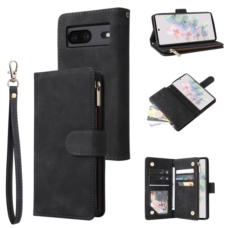 Multifunctional Frosted Zipper Wallet Leather Phone Case, For Google Pixel 6a, For Google Pixel 7 5G, For Google Pixel 7 Pro 5G, For Xiaomi Redmi Note 11 Pro International