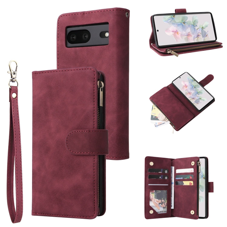 Multifunctional Frosted Zipper Wallet Leather Phone Case, For Google Pixel 6a, For Google Pixel 7 5G, For Google Pixel 7 Pro 5G, For Xiaomi Redmi Note 11 Pro International