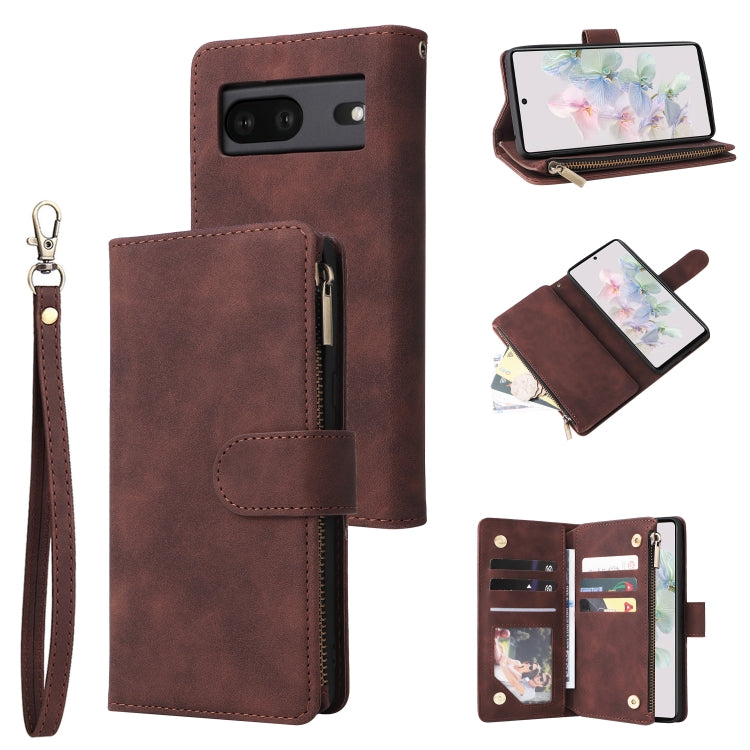Multifunctional Frosted Zipper Wallet Leather Phone Case, For Google Pixel 6a, For Google Pixel 7 5G, For Google Pixel 7 Pro 5G, For Xiaomi Redmi Note 11 Pro International