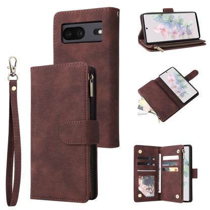 Multifunctional Frosted Zipper Wallet Leather Phone Case, For Google Pixel 6a, For Google Pixel 7 5G, For Google Pixel 7 Pro 5G, For Xiaomi Redmi Note 11 Pro International