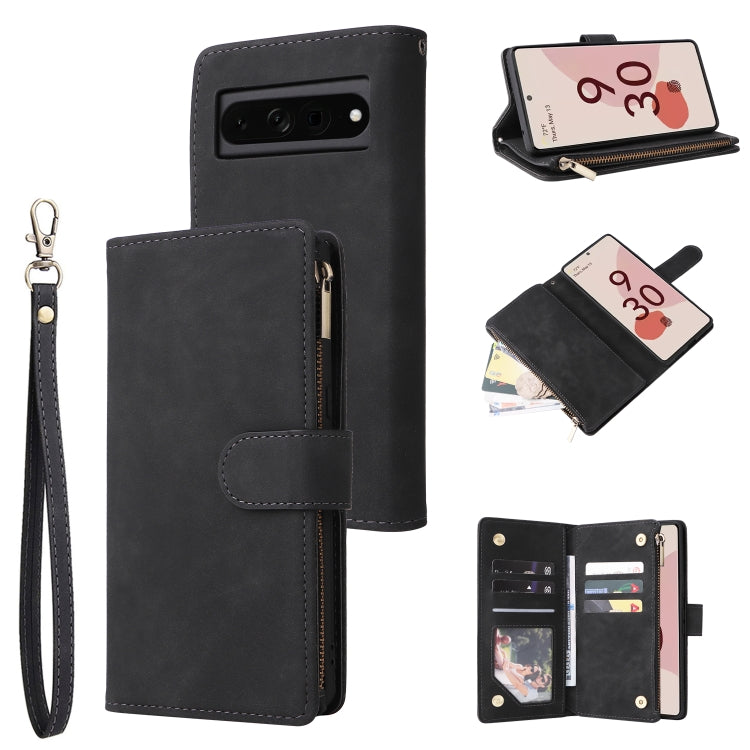 Multifunctional Frosted Zipper Wallet Leather Phone Case, For Google Pixel 6a, For Google Pixel 7 5G, For Google Pixel 7 Pro 5G, For Xiaomi Redmi Note 11 Pro International