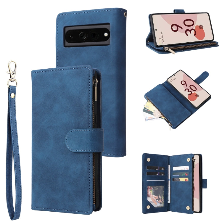 Multifunctional Frosted Zipper Wallet Leather Phone Case, For Google Pixel 6a, For Google Pixel 7 5G, For Google Pixel 7 Pro 5G, For Xiaomi Redmi Note 11 Pro International