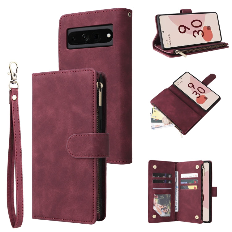 Multifunctional Frosted Zipper Wallet Leather Phone Case, For Google Pixel 6a, For Google Pixel 7 5G, For Google Pixel 7 Pro 5G, For Xiaomi Redmi Note 11 Pro International