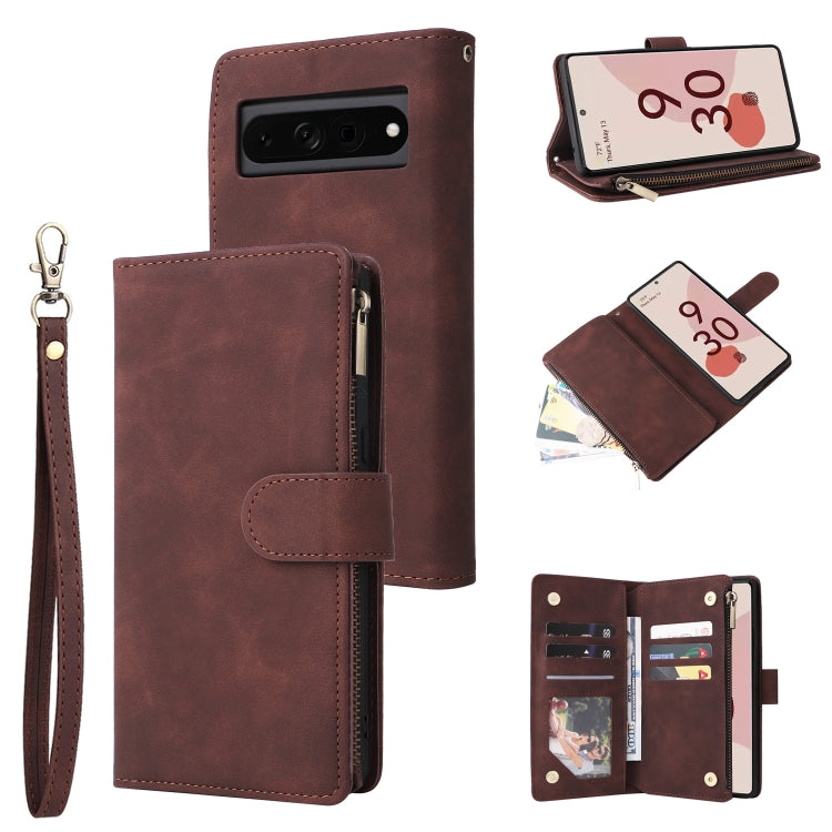 Multifunctional Frosted Zipper Wallet Leather Phone Case, For Google Pixel 6a, For Google Pixel 7 5G, For Google Pixel 7 Pro 5G, For Xiaomi Redmi Note 11 Pro International
